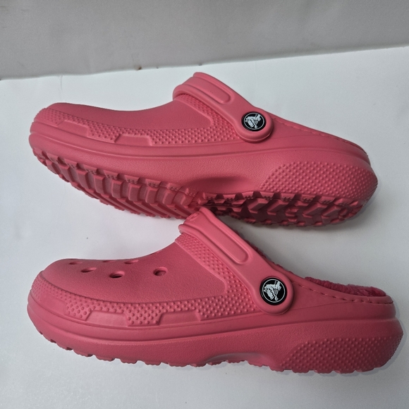 Crocs Adult Classic Pink Clogs Mules Lined Women 7 Men 5 Unisex Comfort Slides - Picture 10 of 11